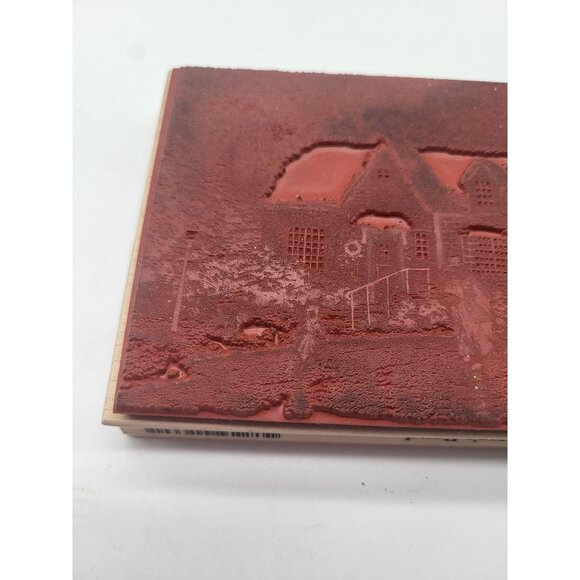 Thomas Kinkade VTG TK-112T Skater's Pond Heritage Farms Series Rubber Stamp 90s - Picture 8 of 11